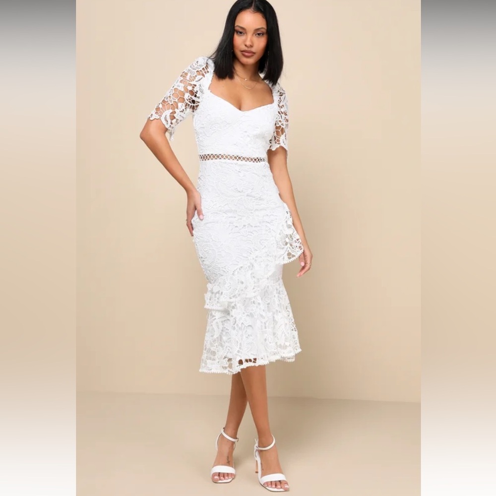 Lulus white lace dress